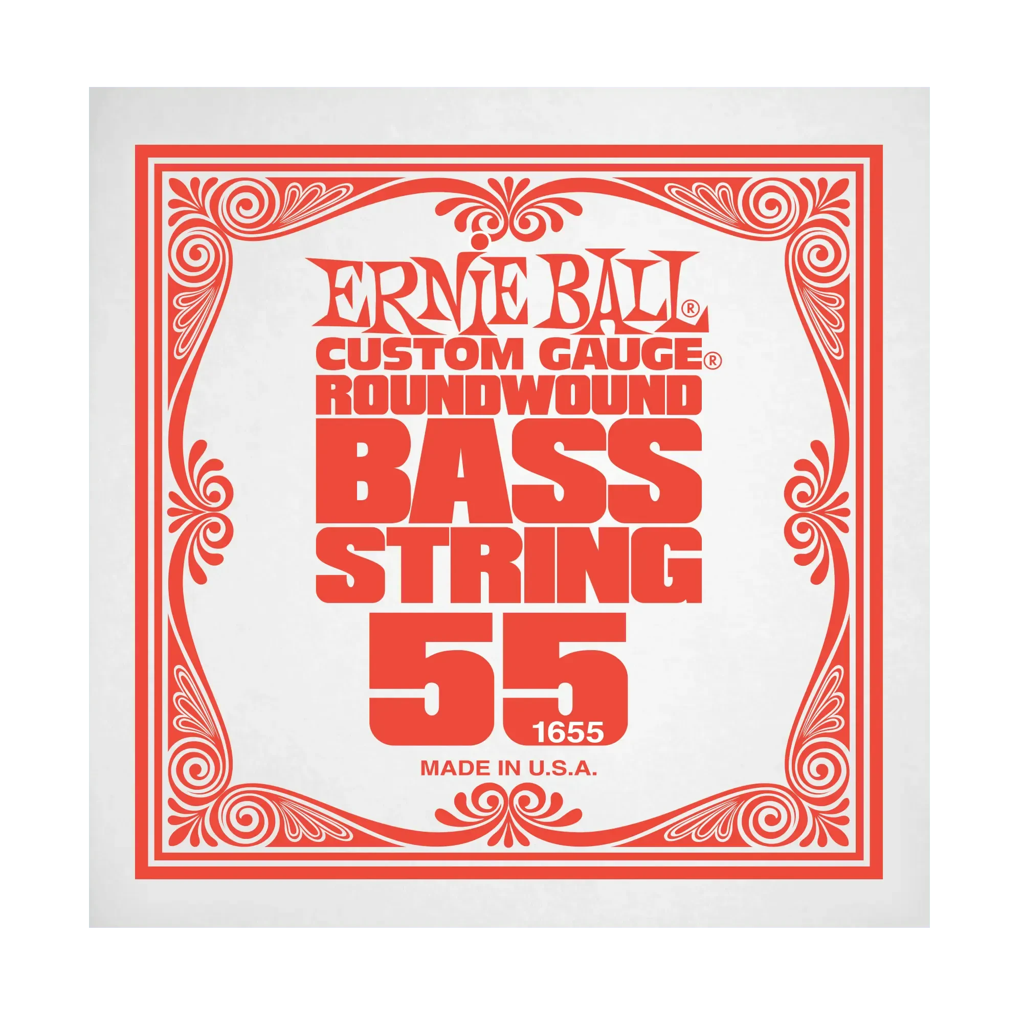 Струна для бас-гитары Ernie Ball P01655, сталь никелированная, круглая оплетка, калибр 55