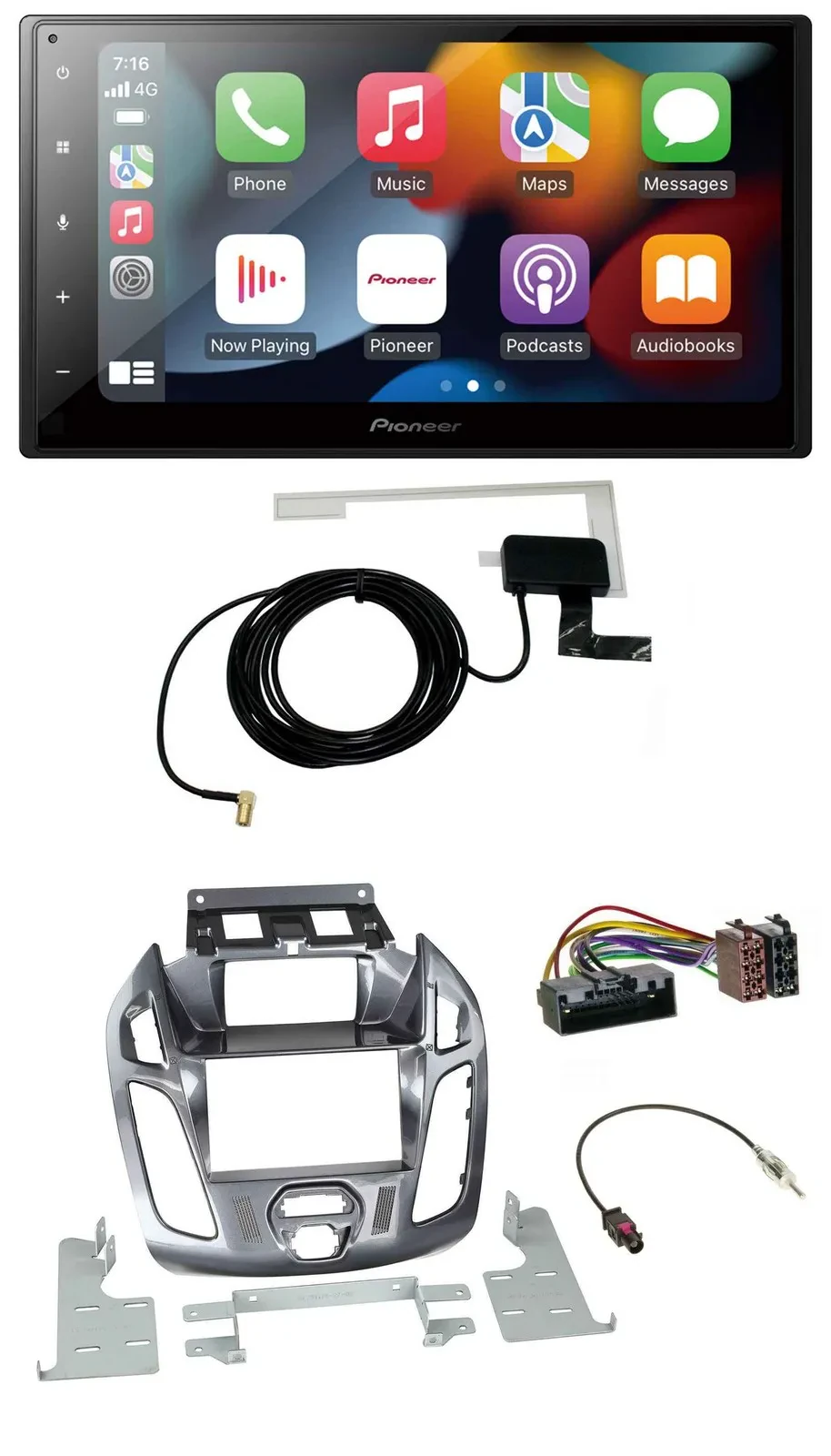 Pioneer MP3 USB Bluetooth DAB 2DIN Autoradio für Ford Transit Connect mit Displa