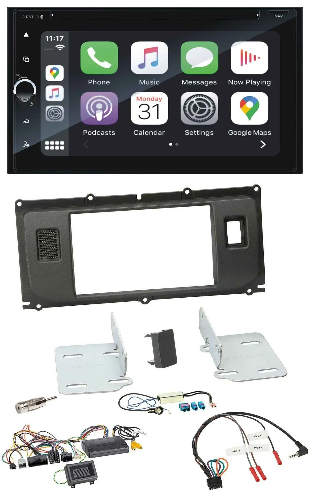 Blaupunkt 2DIN Bluetooth DAB USB DVD Lenkrad Autoradio für Land Rover Evoque Bli