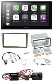 Pioneer Lenkrad Bluetooth DAB 2DIN USB Autoradio für Opel Corsa D satin-stone 09