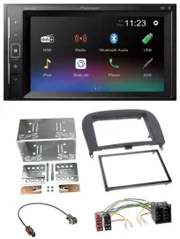 Pioneer DAB MP3 2DIN Bluetooth USB Autoradio für Mercedes SL-Klasse 2001-2011 R2