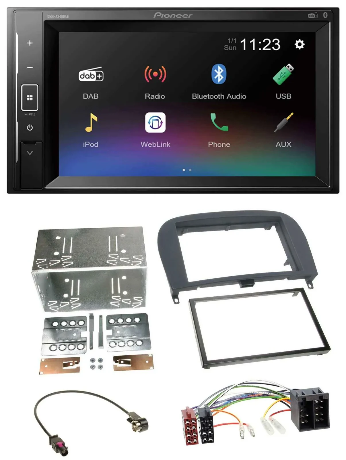 Pioneer DAB MP3 2DIN Bluetooth USB Autoradio für Mercedes SL-Klasse 2001-2011 R2