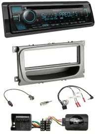 Kenwood Bluetooth USB CD Lenkrad DAB Autoradio für Ford C-Max Focus Galaxy ab 07
