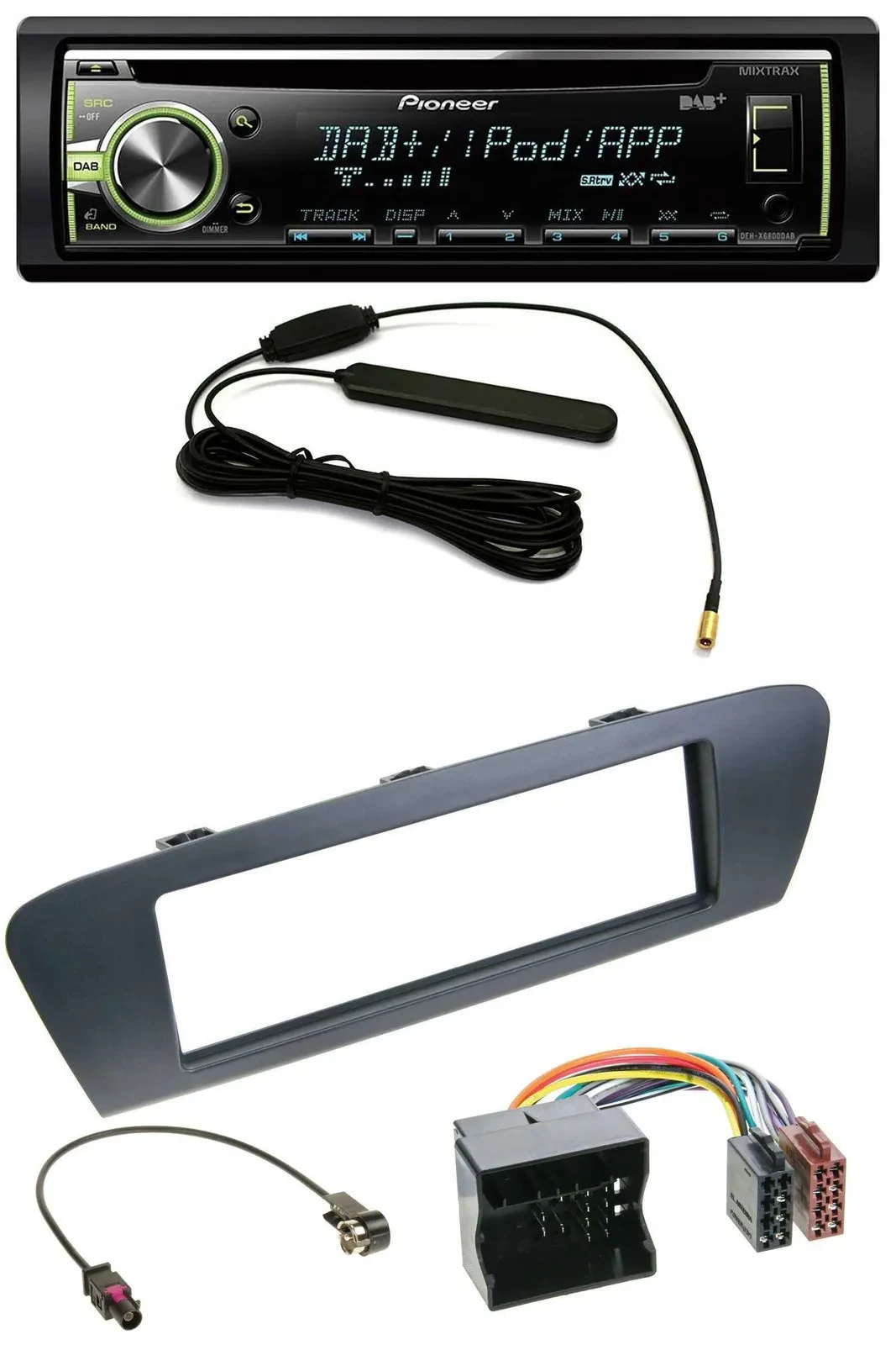 Pioneer MP3 USB CD DAB AUX Autoradio für Renault Scenic (ab 12) - grau