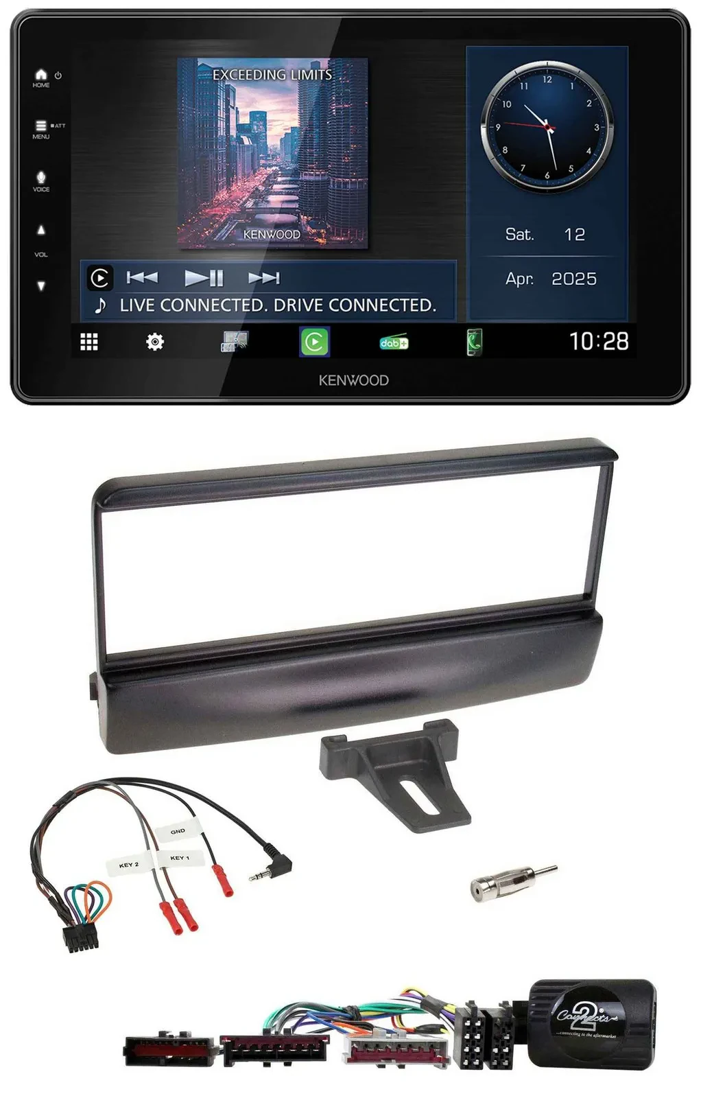 Kenwood Lenkrad Bluetooth USB DAB Autoradio für Ford Escort Focus schwarz
