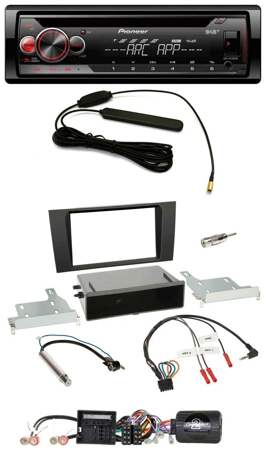 Pioneer CD USB Lenkrad DAB MP3 Autoradio für Audi A4 (2000-2001)