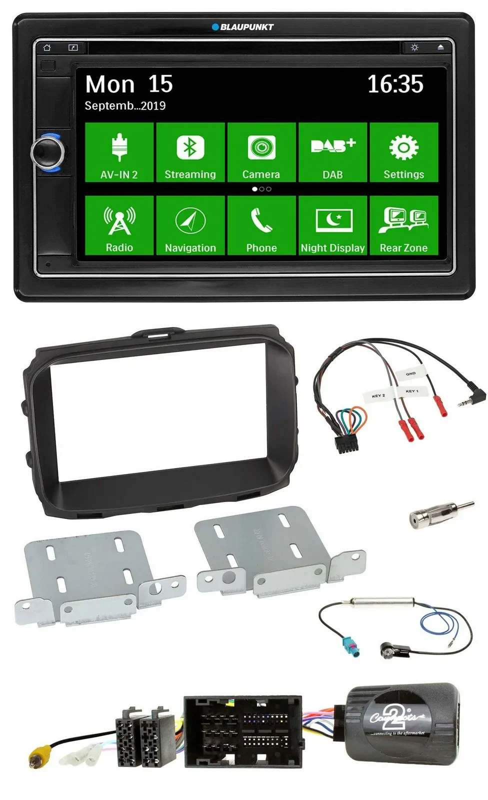 Автомагнитола Blaupunkt 2DIN, Bluetooth, DAB, USB, навигация TMC, для Alfa Giulietta 2013-