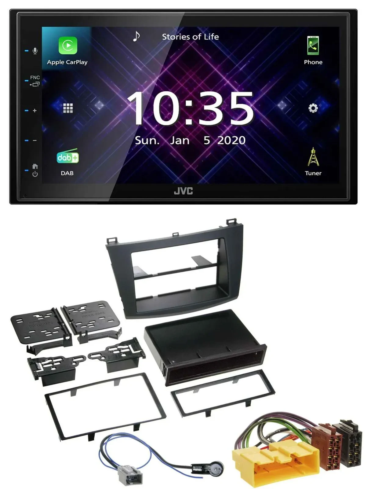 JVC DAB 2DIN MP3 Bluetooth USB Autoradio für Mazda 3 (2009-2013)