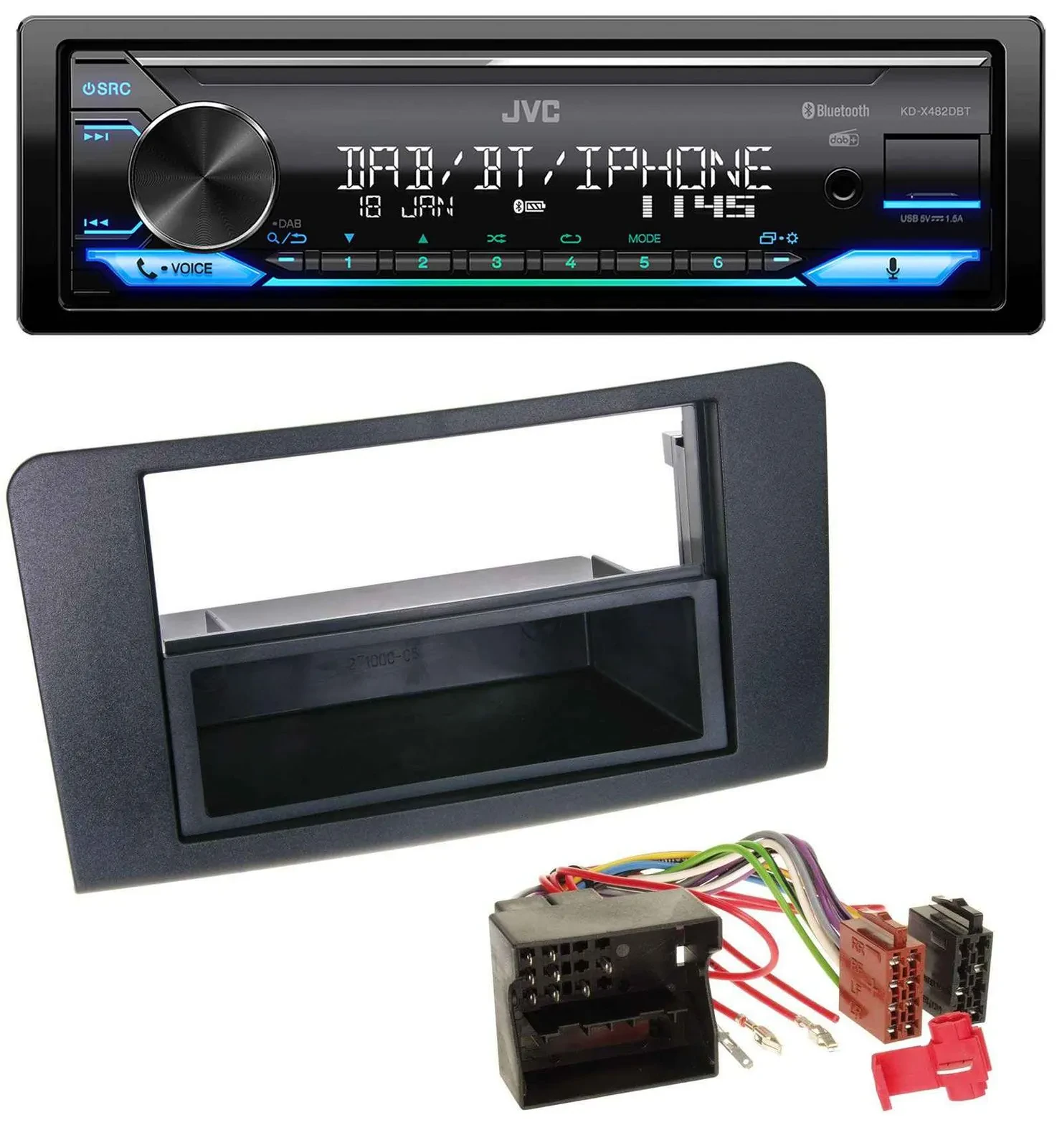 JVC Bluetooth DAB USB MP3 Autoradio für Mercedes ML (ab 2006)