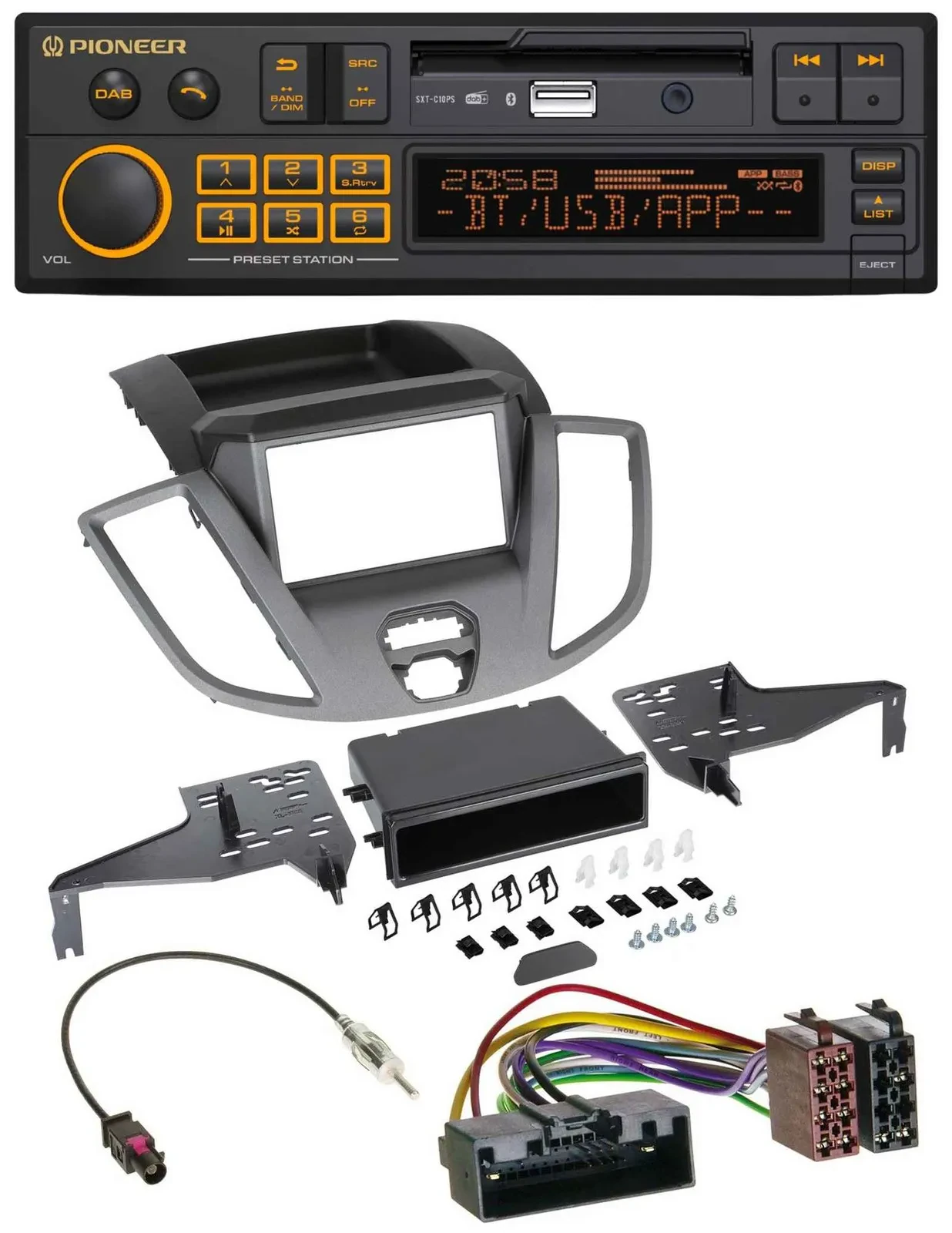 Pioneer DAB MP3 USB Bluetooth Autoradio für Ford Transit V363 (2014-2018)