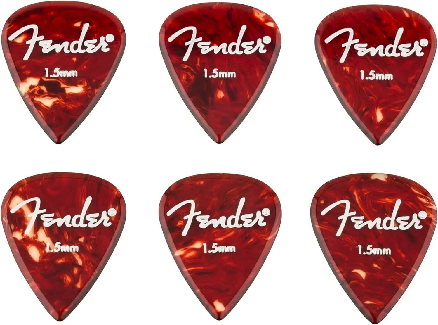 Медиаторы Fender 198-6351-002 Aero Acrylic Red 1.5 (6 штук)