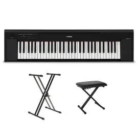 Yamaha Piaggero NP-15 61-Key Keyboard w/Power Adapter Black Essentials Package