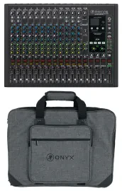 Mackie ONYX16 16-Channel Analog Mixer w/USB/3-Band EQ/Bluetooth+Carry Bag