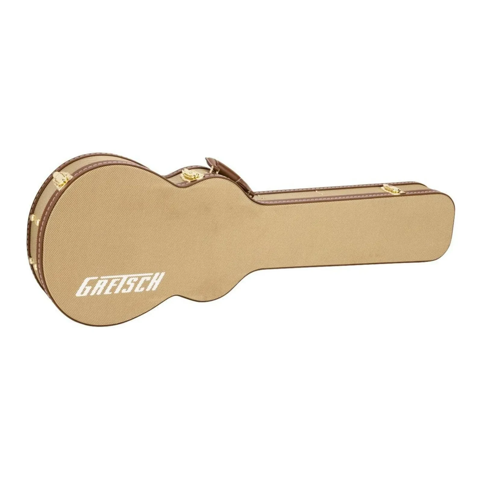 Б/У Кейс для бас- и баритон-гитары Gretsch твид, жесткий, с плечевым ремнем, золотистые замки
