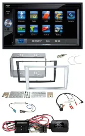 Blaupunkt 2DIN Bluetooth TMC USB Lenkrad SD Navigation für Opel Corsa D matt-chr