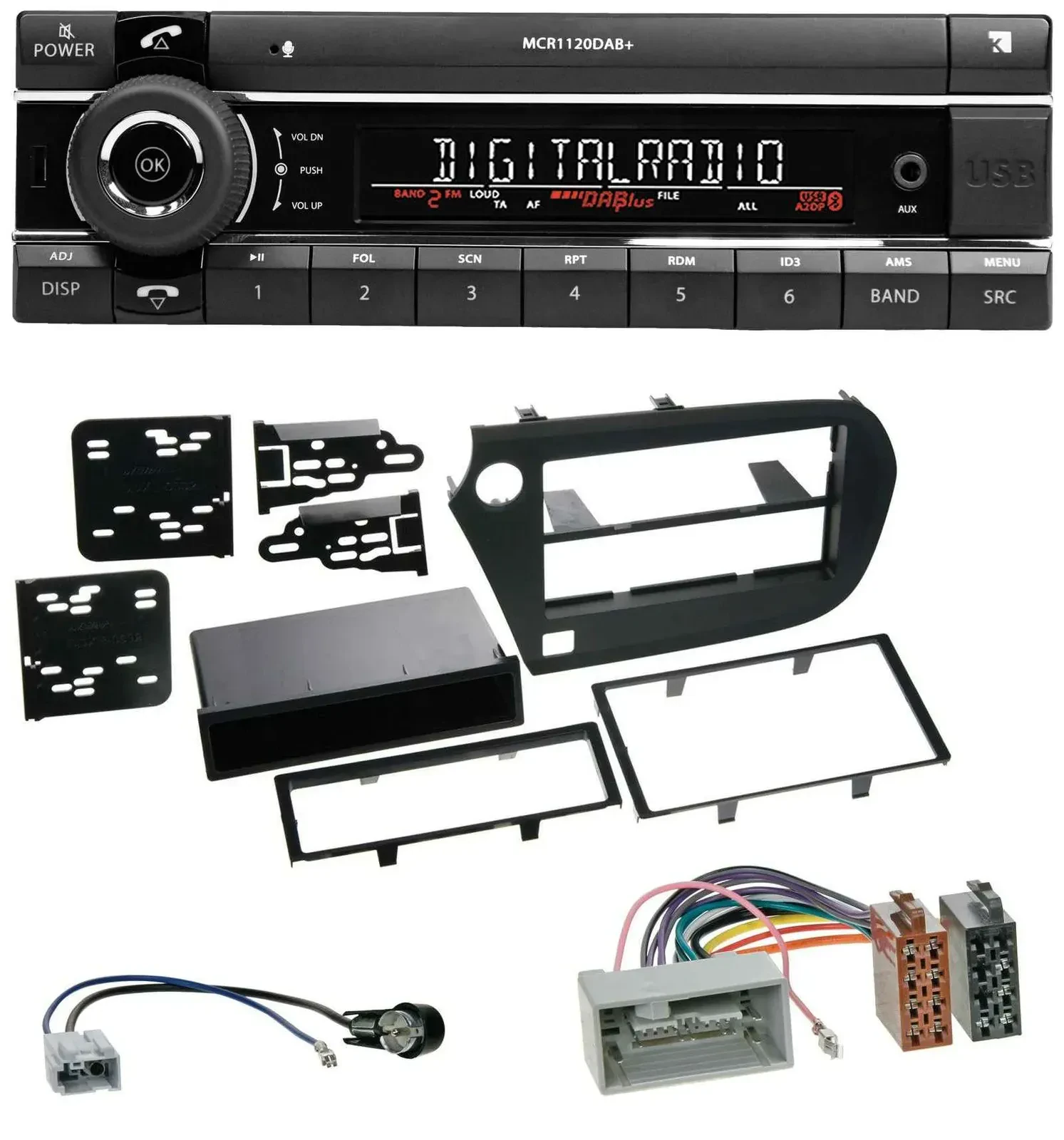 Kienzle Bluetooth MP3 USB DAB Autoradio für Honda Insight (ZE2, 2009-2013)
