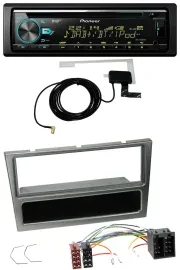 Автомагнитола для Opel Corsa C Pioneer CD/USB/DAB, MP3, AUX, алюминий, ISO (2000–2004)