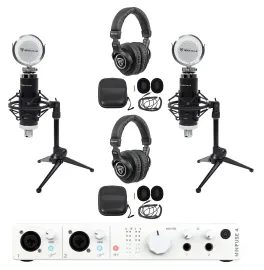 Arturia 2-Person Recording Podcast Podcasting Kit+(2) Mics+(2) Headphones+Stands