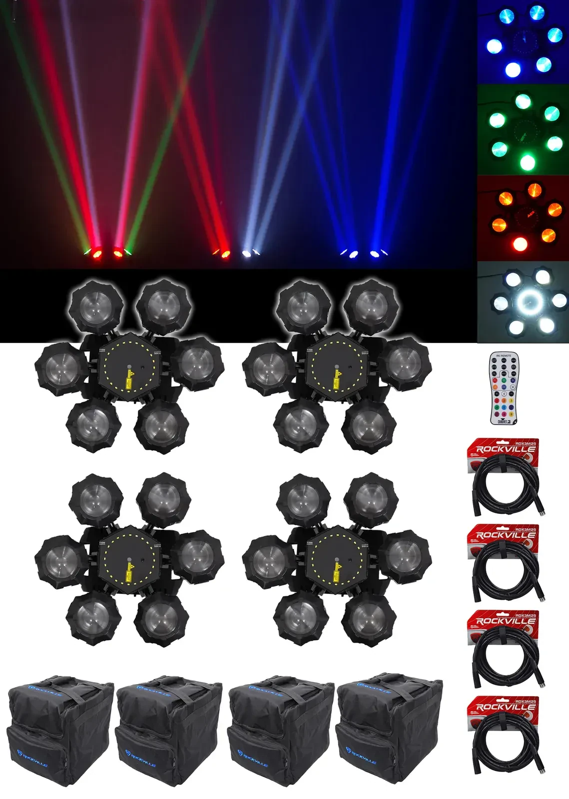 Светодиодный прибор Chauvet DJ Helicopter Q6 с аксессуарами (4 штуки)