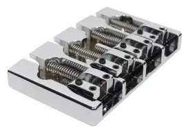 Hipshot A-Style FM1 4-String 5-Hole Brass Retrofit Fender Bass Bridge - CHROME