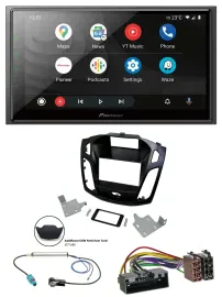Pioneer USB 2DIN DAB MP3 Bluetooth Autoradio für Ford Focus 2014-2018 schwarz