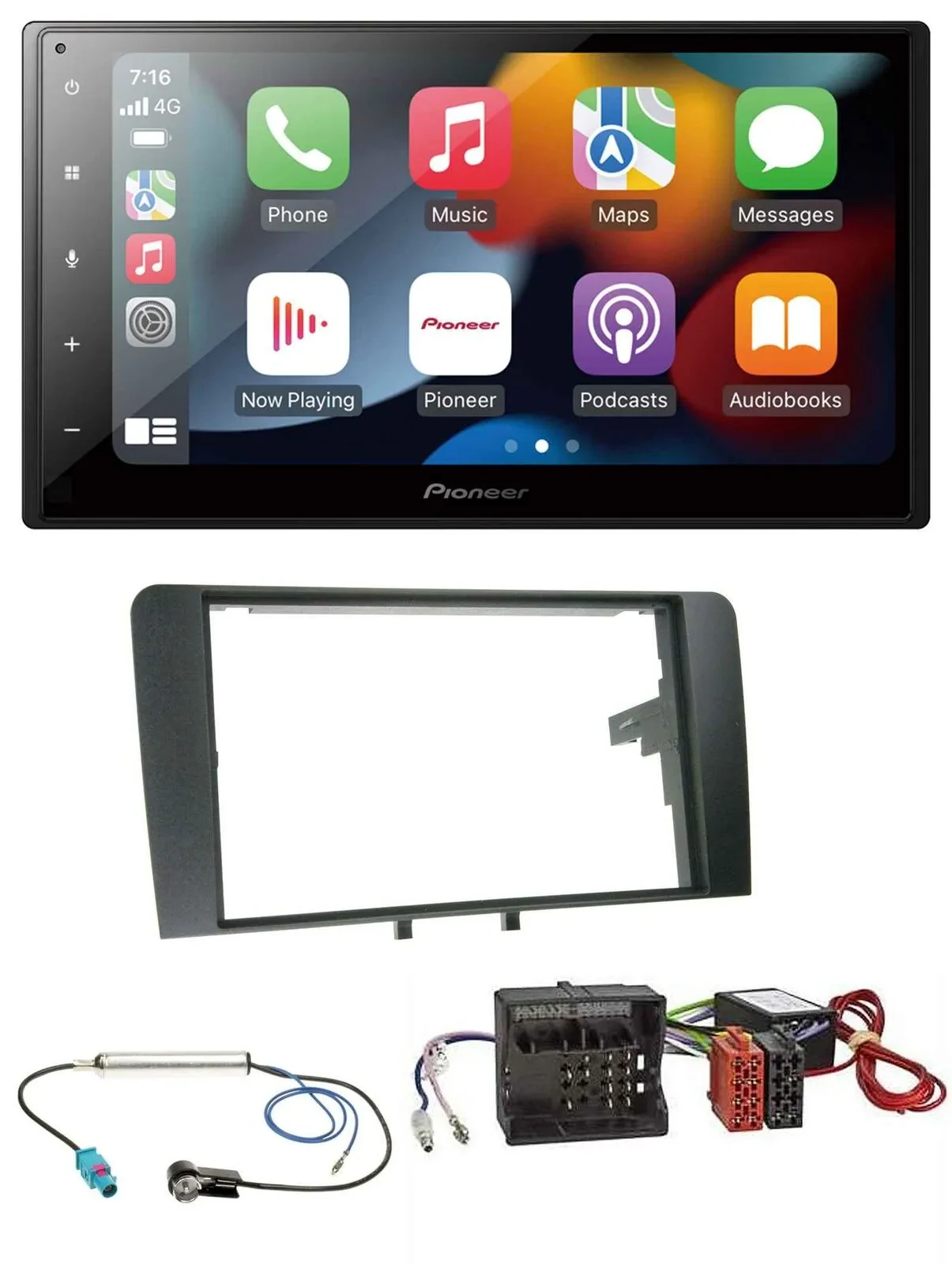 Автомагнитола для Audi A3 8P 2003–2012 Pioneer DAB, Bluetooth, 2DIN, USB, MP3