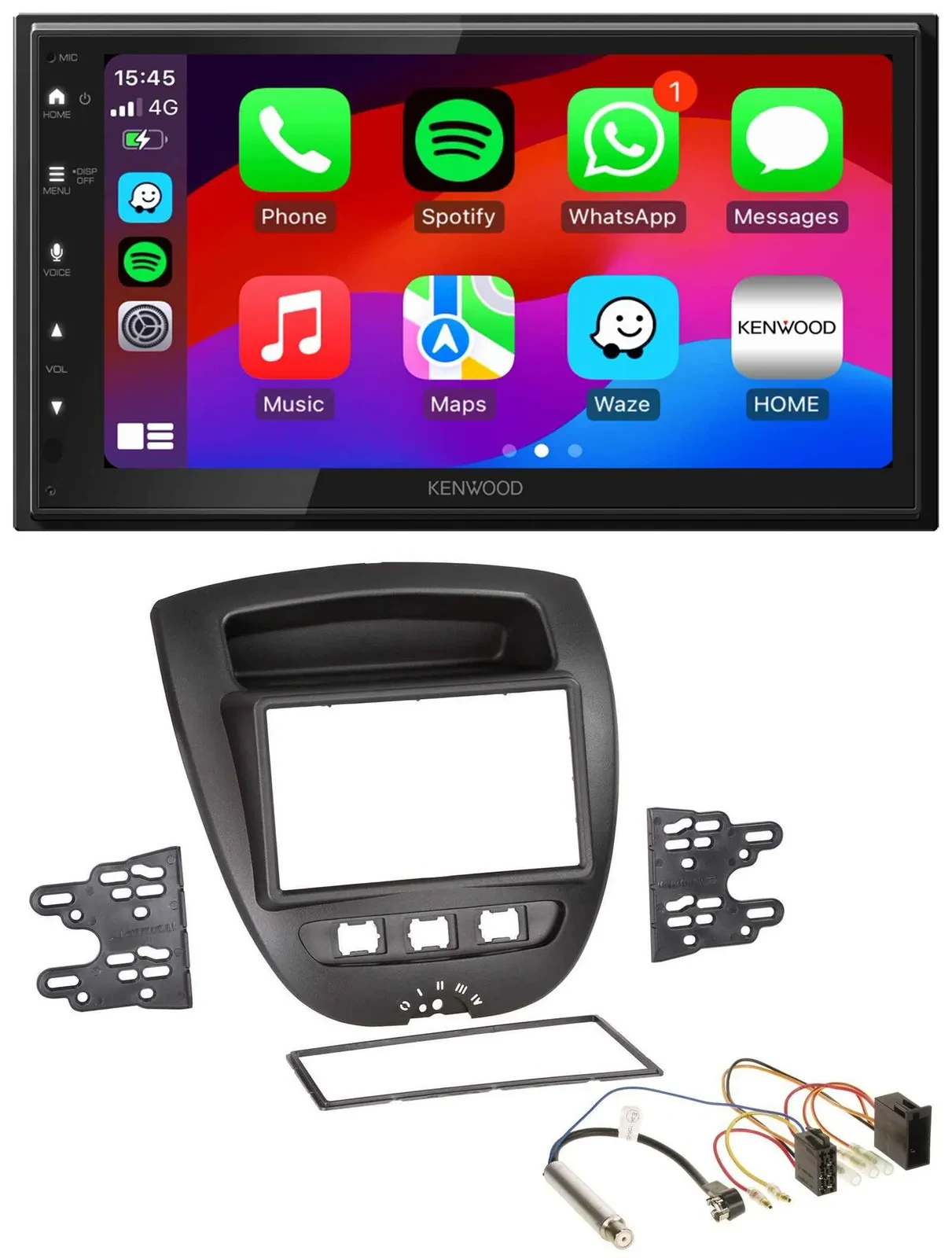 Kenwood MP3 USB DAB 2DIN Bluetooth Autoradio für Peugeot 107 Citroen C1 Toyota A