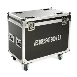 TOUR CASE 4x Spot Zoom 2.0 Moving Heads Case Schwarz Zubehörfach Holz Stapelbar