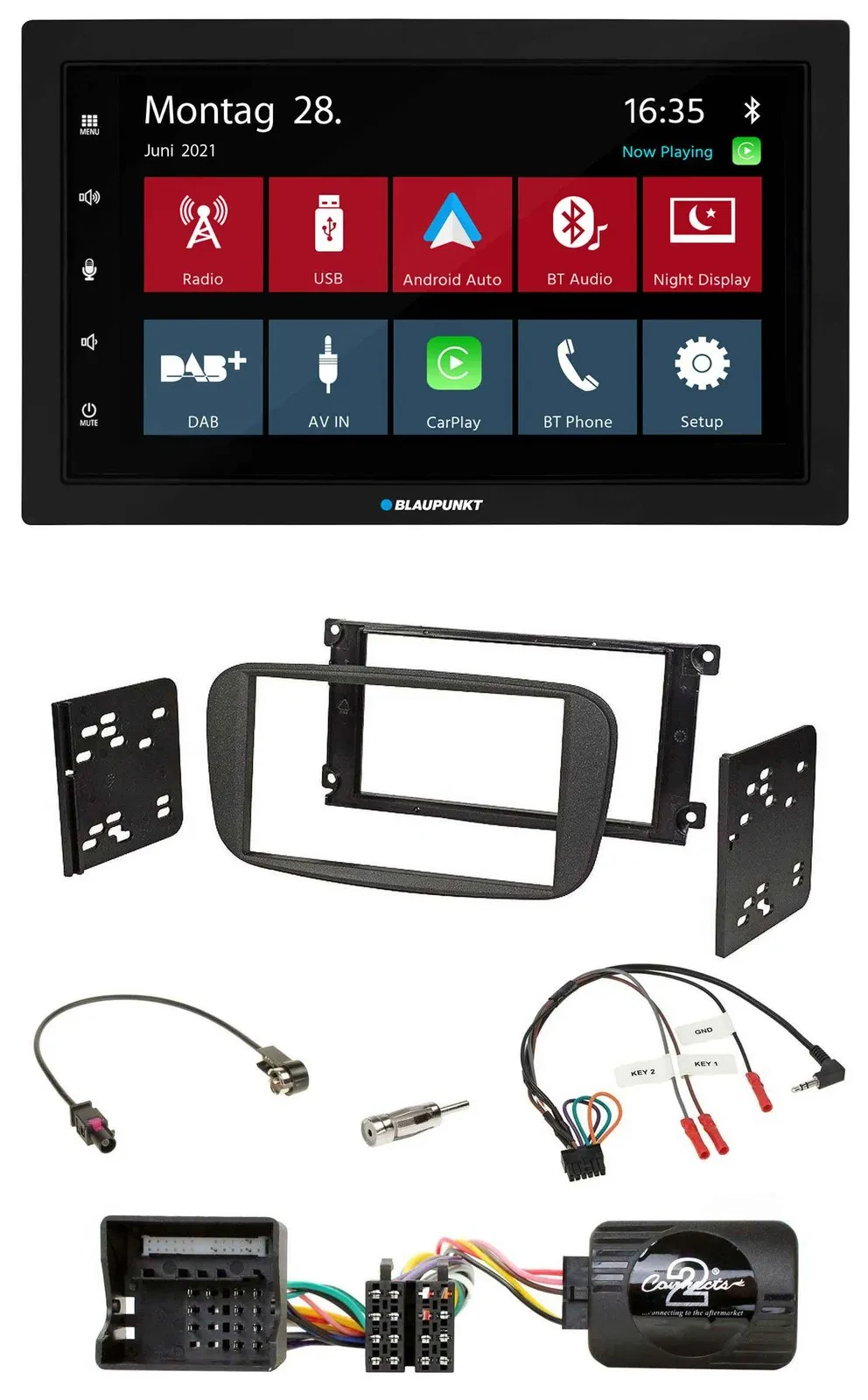 Blaupunkt Lenkrad Bluetooth DAB 2DIN USB Autoradio für Ford S-Max Mondeo 2007-20