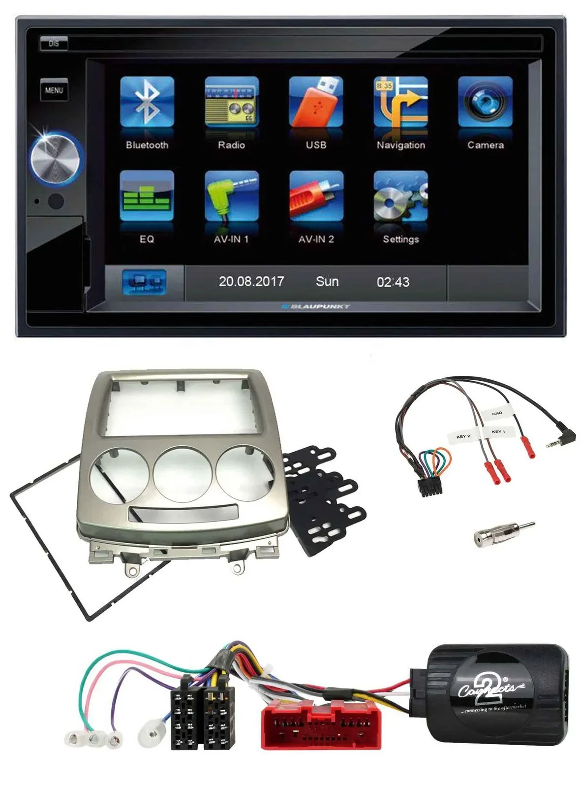 Blaupunkt SD Bluetooth 2DIN MP3 USB Lenkrad Autoradio für Mazda 5 CR 2005-2010 s