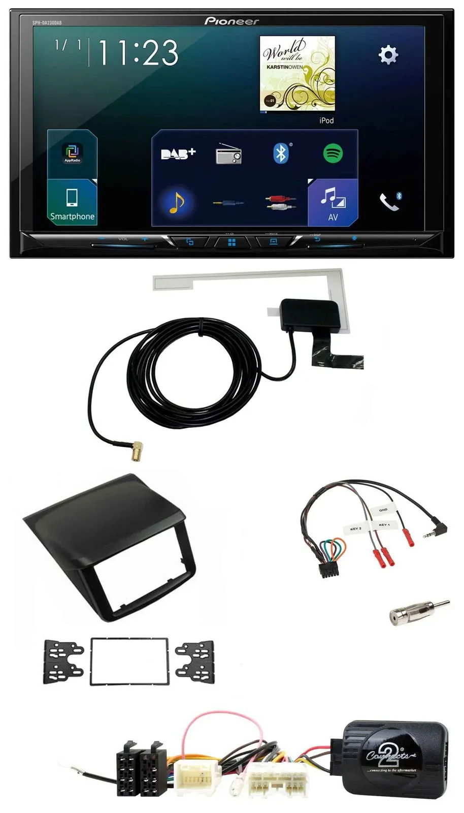 Pioneer 2DIN DAB USB Lenkrad Bluetooth Autoradio für Mitsubishi L200 2010-2015