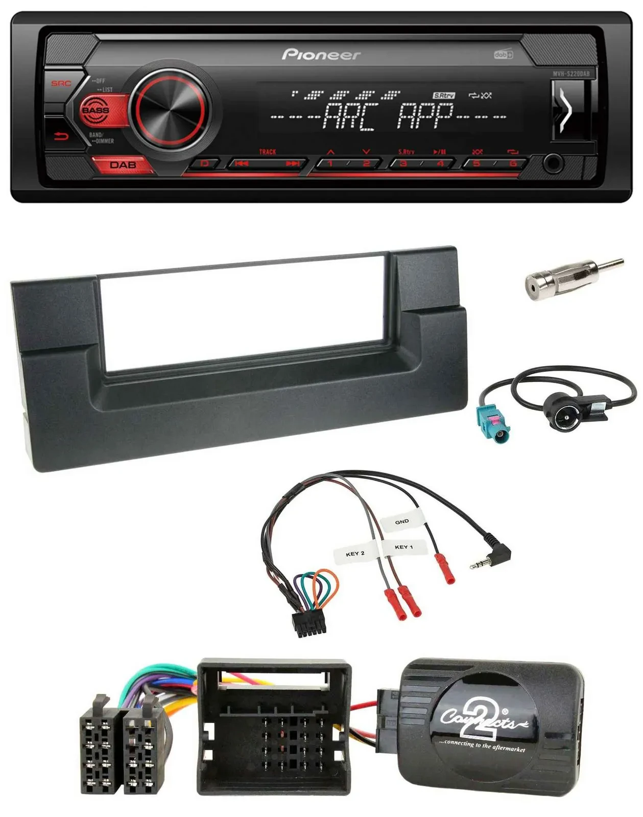 Автомагнитола для BMW 5 серии E39 2001–2004 Pioneer 1 DIN DAB MP3 USB с поддержкой управления на руле