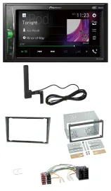 Автомагнитола Pioneer 2DIN, Bluetooth, DAB, MP3, AUX, для Opel Corsa C (2000–2004), ISO, алюминий