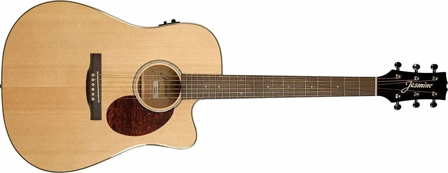 Jasmine JD37-CE Dreadnought Acoustic Electric Guitar, Natural Finish