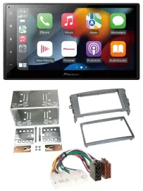 Pioneer DAB Bluetooth 2DIN USB MP3 Autoradio für Toyota Auris 07-12 anthrazit-gr