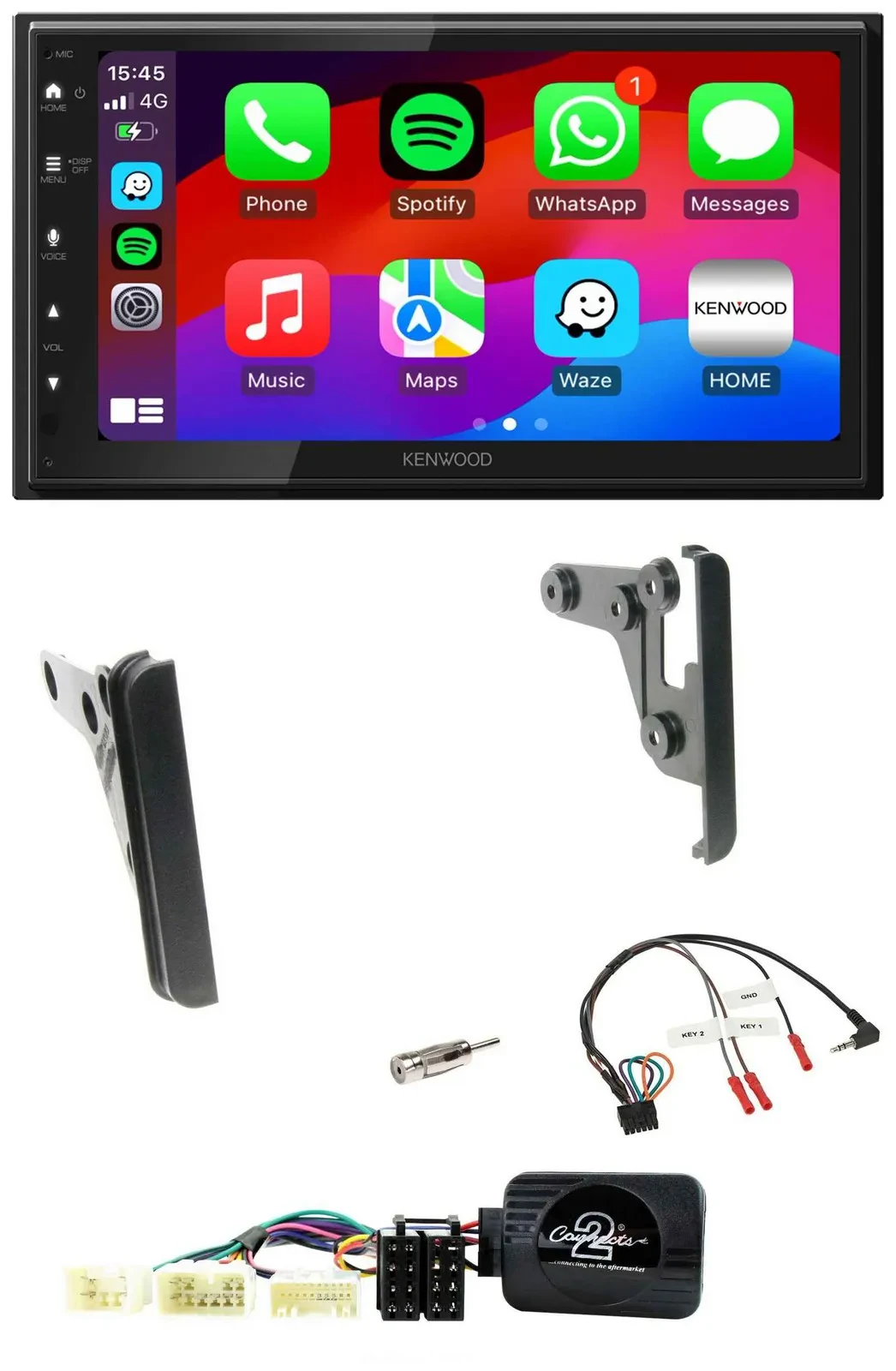 Автомагнитола для Toyota RAV4 (2001–2005) Kenwood 2-DIN, DAB, Bluetooth, USB