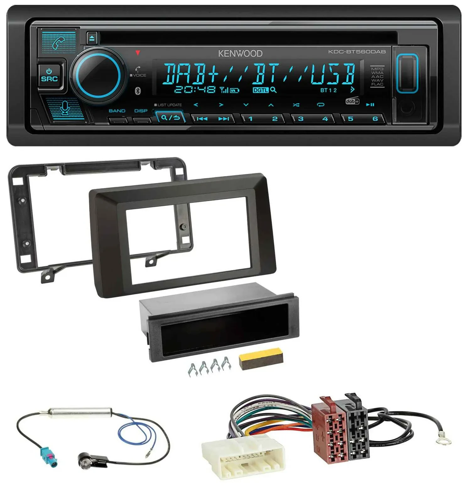 Kenwood Bluetooth DAB CD MP3 USB Autoradio für Dacia Duster (ab 2021)