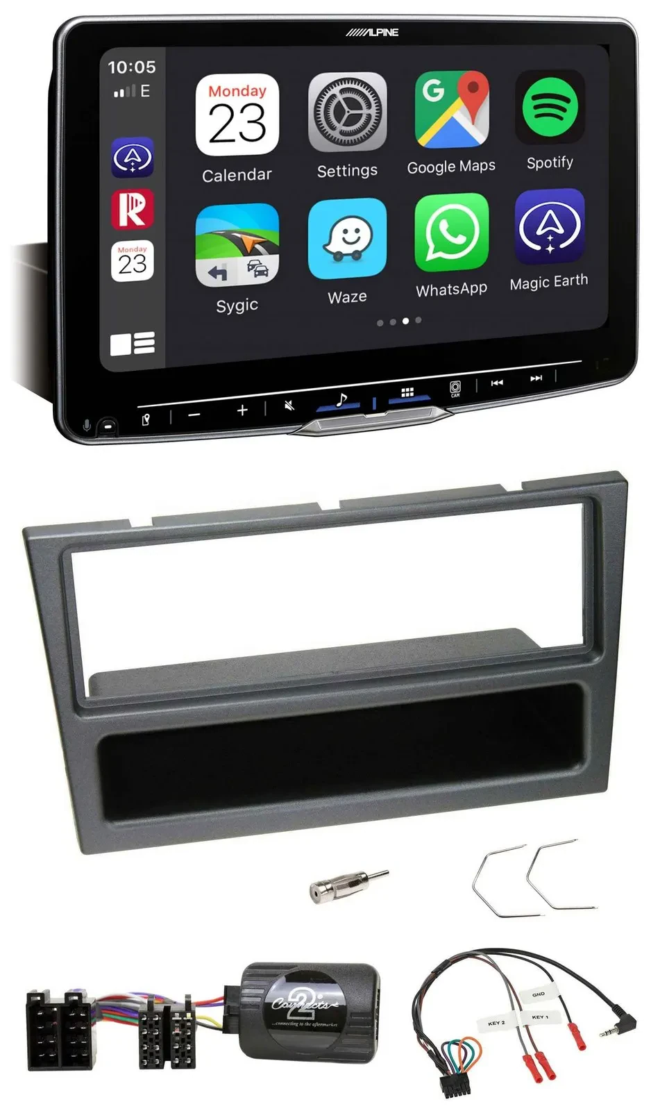 Автомагнитола для Opel Agila/Corsa C/Omega Alpine Bluetooth, USB, DAB, чёрная
