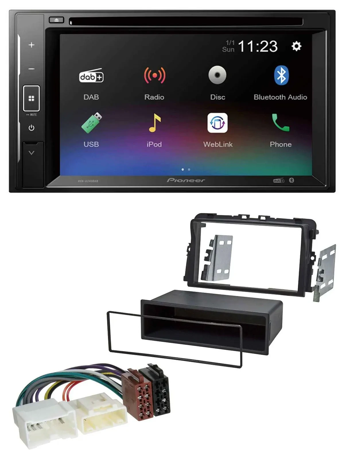 Pioneer Bluetooth MP3 USB 2DIN DAB DVD Autoradio für Opel Vivaro (2011-2015)