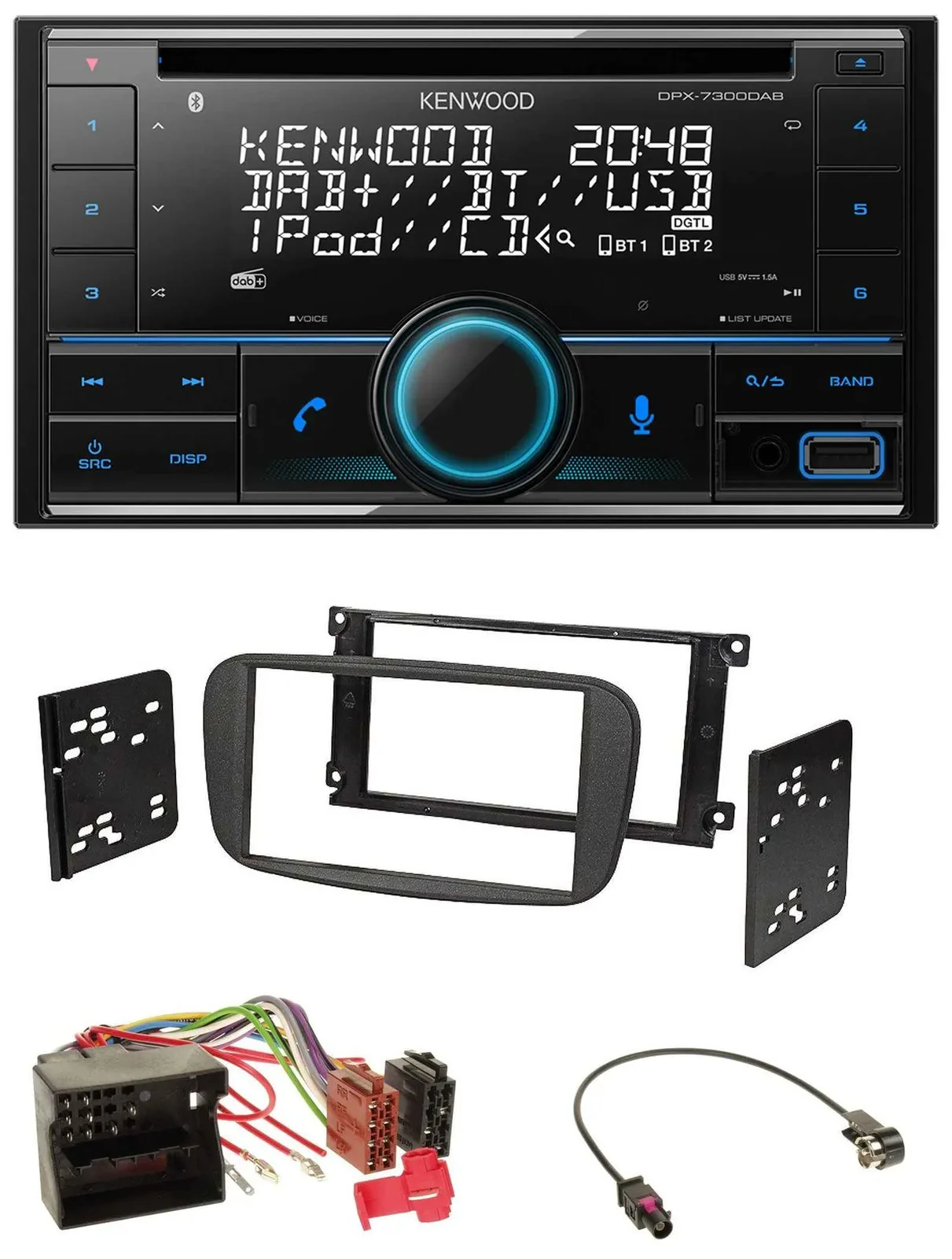 Автомагнитола Kenwood 2-DIN CD DAB USB MP3 Bluetooth для Ford S-Max/Mondeo