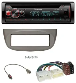 Автомагнитола Pioneer MP3, DAB, CD, Bluetooth, USB для Renault Twingo (с 2012), бежево-серая