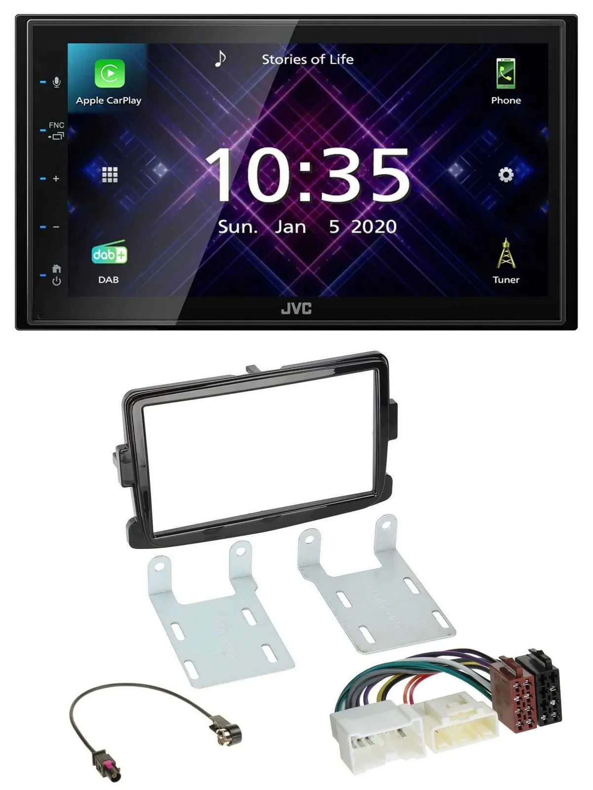JVC DAB 2DIN MP3 Bluetooth USB Autoradio für Dacia Sandero Renault Traffic Opel