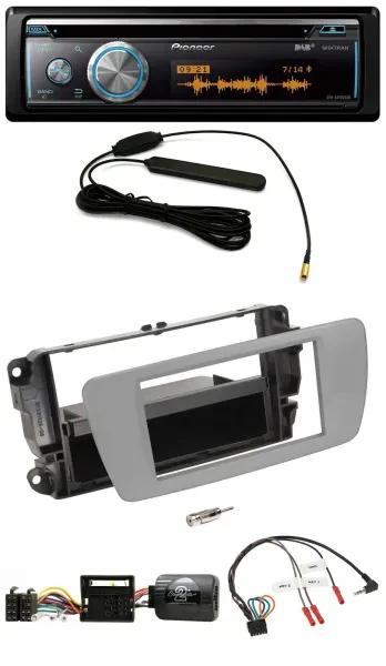 Pioneer CD USB Bluetooth DAB Lenkrad Autoradio für Seat Ibiza dublingrau