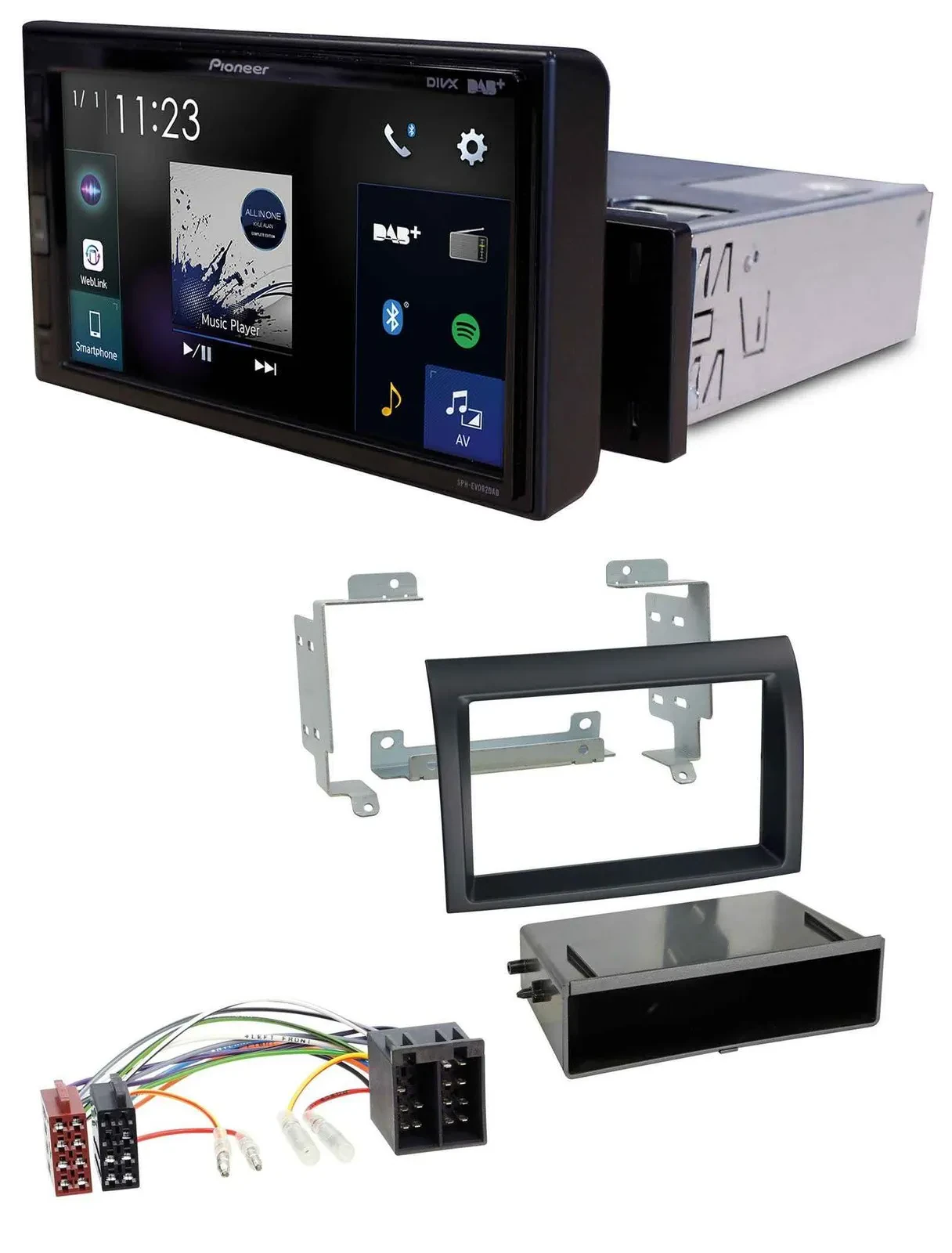 Pioneer DAB MP3 Bluetooth USB Autoradio für Fiat Ducato (2006-2010) schwarz