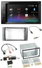 Pioneer Bluetooth Lenkrad USB 2DIN DAB DVD Autoradio für Ford Kuga 2008-2012 sil