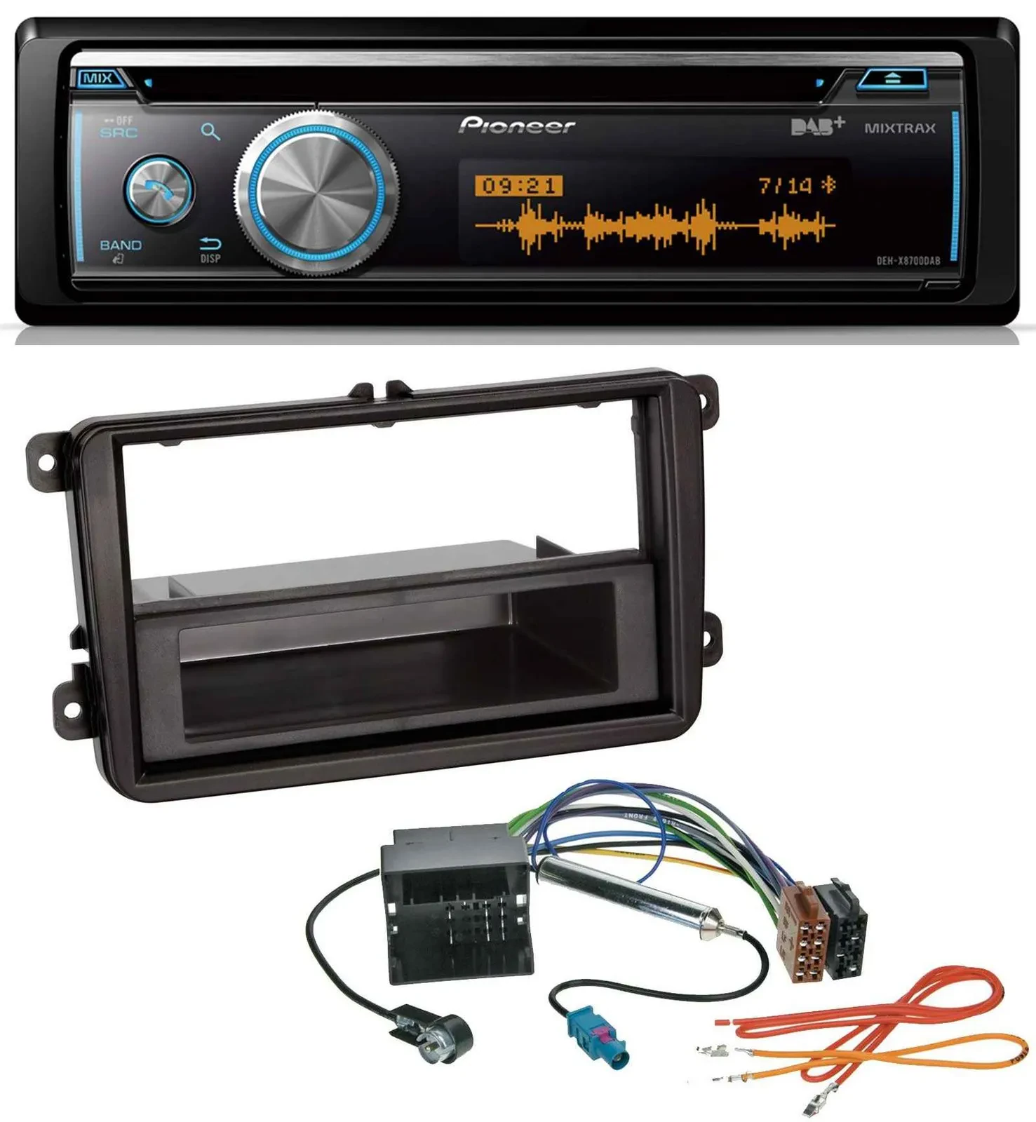 Автомагнитола Pioneer MP3 DAB USB CD Bluetooth для VW Passat 2005–2010, Polo 2009–2014, Scirocco