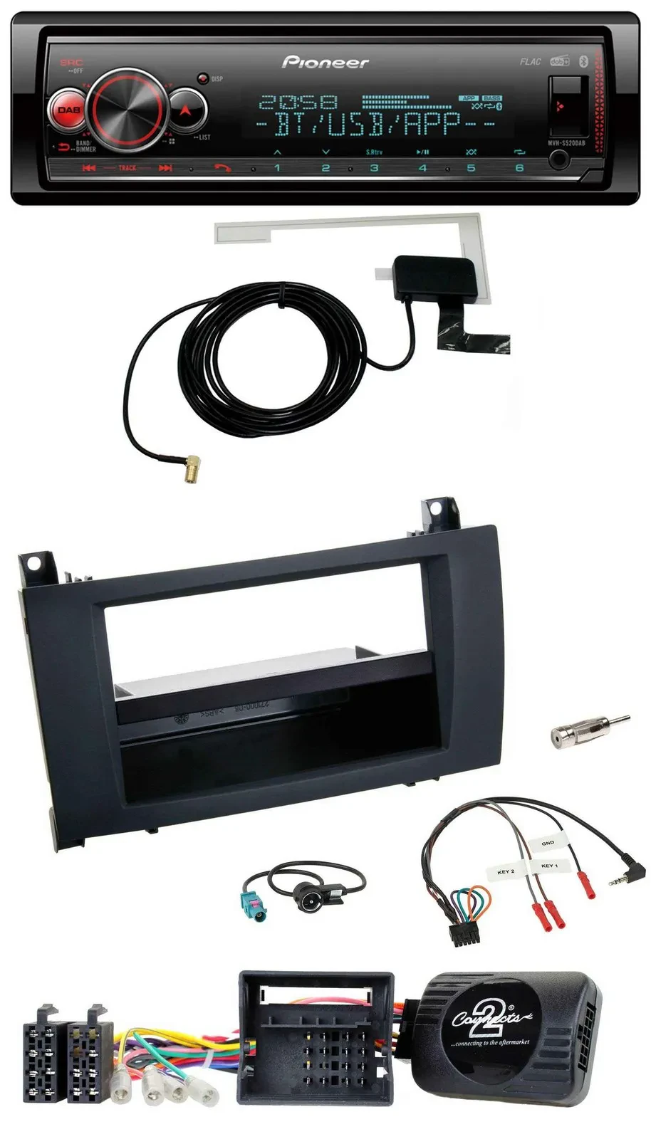 Pioneer Bluetooth DAB USB Lenkrad Autoradio für Mercedes SLK R171 2008-2011
