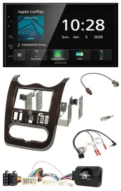 Kenwood Bluetooth Lenkrad DAB USB 2DIN Autoradio für Dacia ab 12 dunkelbraun