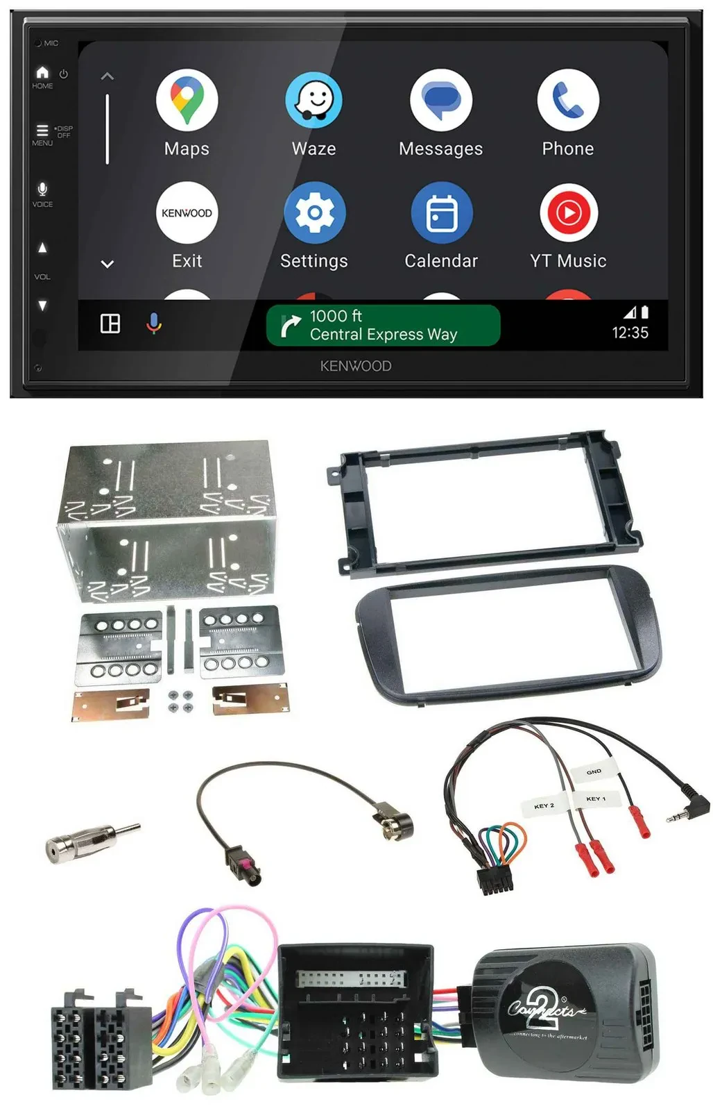 Kenwood DAB Bluetooth USB Lenkrad 2DIN Autoradio für Ford C-Max Galaxy Focus sch