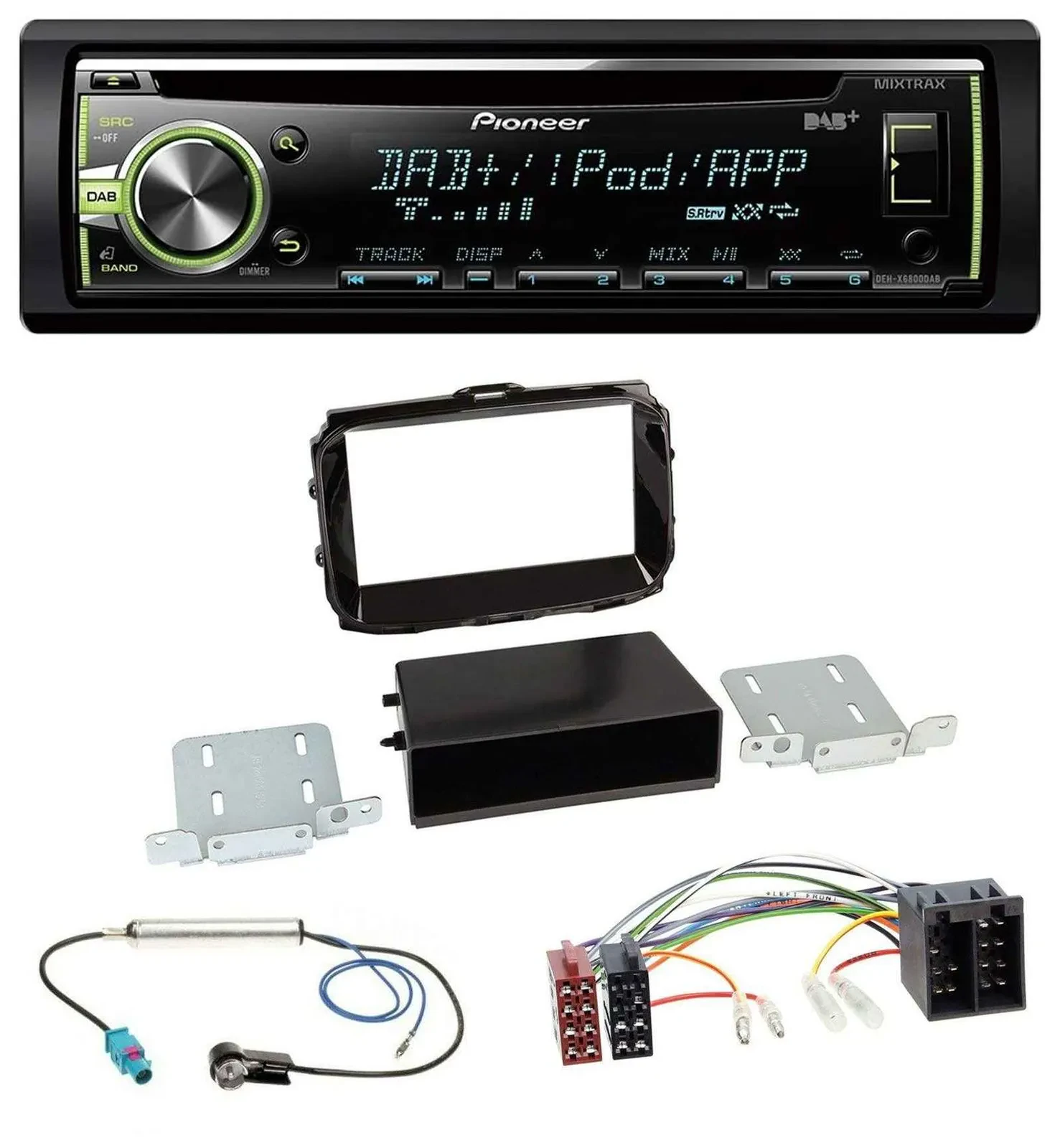 Автомагнитола для Alfa Romeo Giulietta (с 2013) Pioneer DAB, USB, MP3, AUX, CD, ISO, черный (piano black)